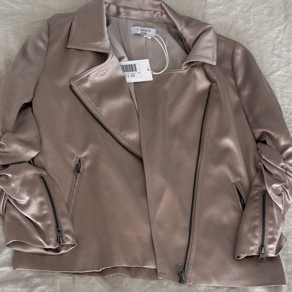 Joules Women's Mauve Leather Jacket